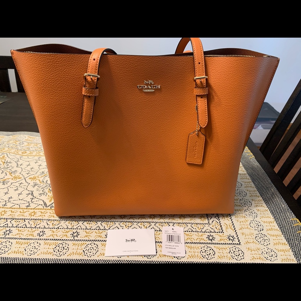 Coach burnt orange mollie tote